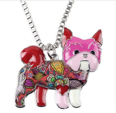 YORKIE ENAMEL NECKLACE