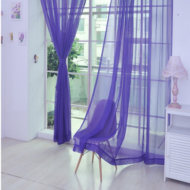 Curtain Pure Color Tulle Door Window