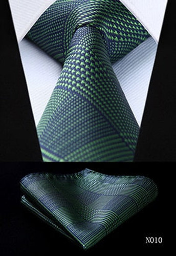 Men Check Plaid Stripe Silk Tie