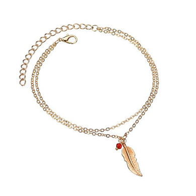 Summer Beach Double Leaves Anklet