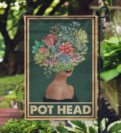 Retro Green Pot Head Succulent Garden Flag Regular price