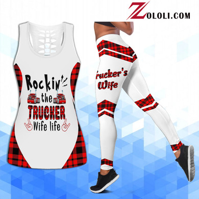 Rockin' the Trucker Wife life White Tank top & leggings TTM