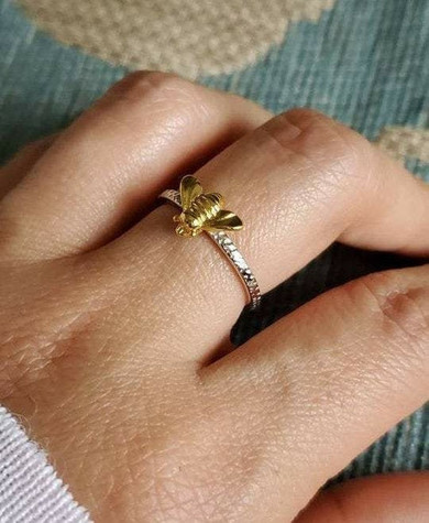 Gold Plated Sterling Silver Bumble Bee Ring