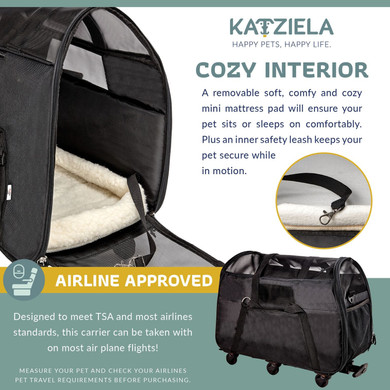 Black Airline Approved Wheeled Carrier