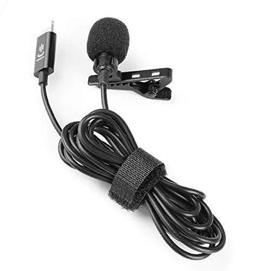 Audio Recording Lavalier Condenser Microphone w/ Lightning Cable