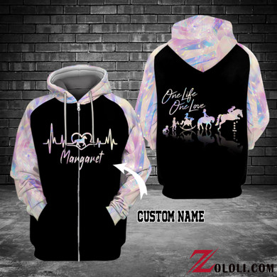 Horse One Life One Love Hoodie 3D custom TXX