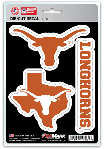 Texas Longhorns Decal Die Cut Team 3 Pack