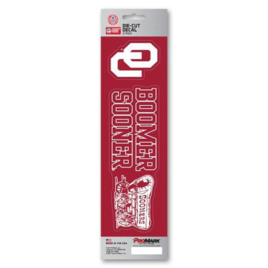 Oklahoma Sooners Decal Die Cut Slogan 2 Pack