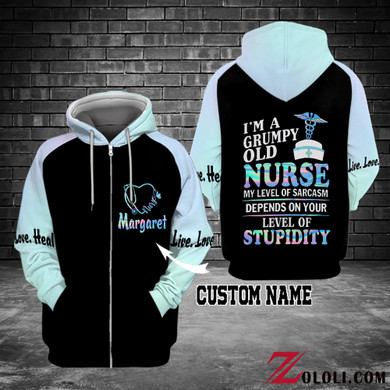 I'm a grumpy old nurse 3D Hoodie NHN