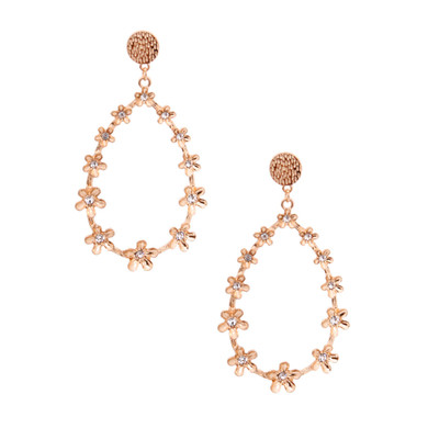 Gold Stone Teardrop Earrings