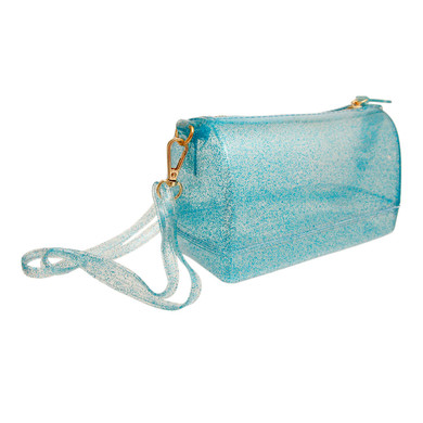 Blue Glitter Jelly Handbag