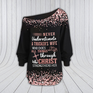 Trucker's wife Never underestimate a trucker's wife Off shoulder shirt & Leggings Set