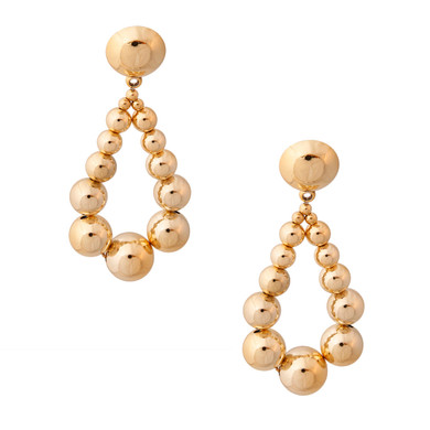 Gold Ball Teardrop Earrings