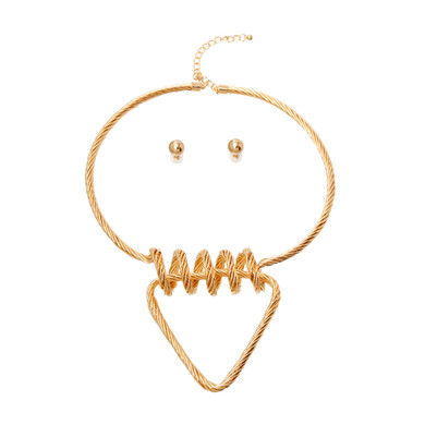 Twisted Triangle Necklace Set