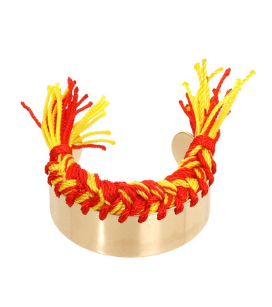 Metal Cuff with Twisted Yarn