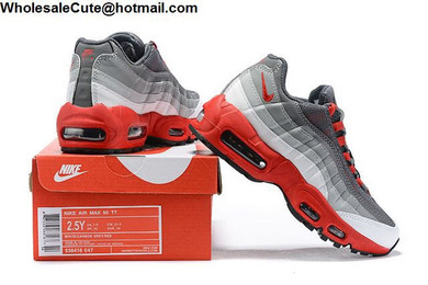 Kids Nike Air Max 95 Grey White Red