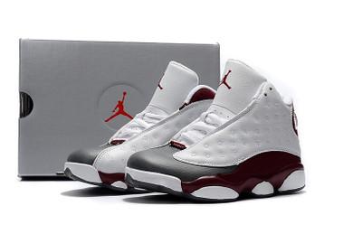 Kids Air Jordan 13 Shoes Grey Toe