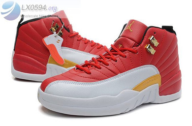 Air Jordan 12 Red White Gold