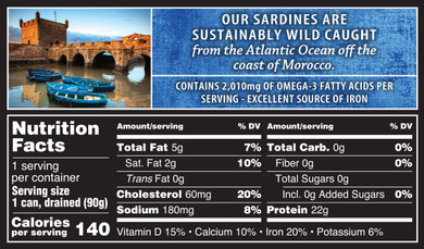 Crown Prince Natural Skinless & Boneless Sardines in Water, 4.37-Ounce Cans (Pack of 12)