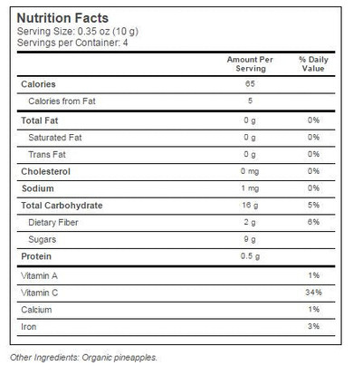 Natierra Nature's All Foods Organic Freeze-Dried Pineapples 1.5oz