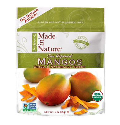 Made In Nature: Organic Mangoes Dried & Unsulfured, 3 Oz
