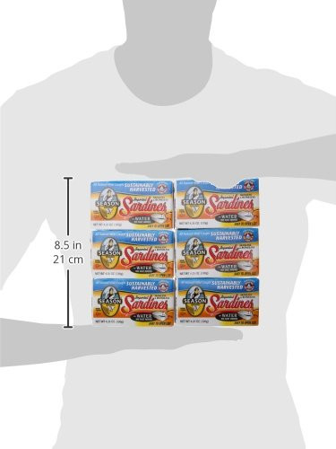 Season Skinless and Boneless Sardines in Water, 4.25 Ounce (Pack of 6)