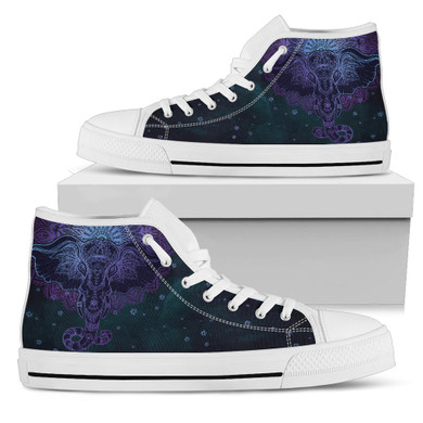 Womens Purple Mandala Elephant High Top.