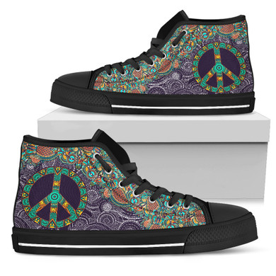 Womens Purple Peace Mandala High Top