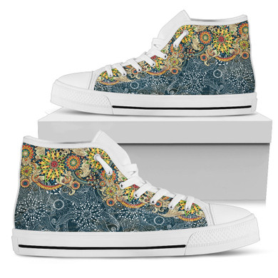Womens Fractal Mandala Patterns High Top.