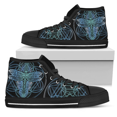 Womens Blue Dragonfly Mandala High Top