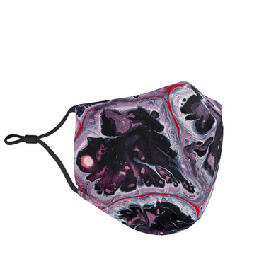 Black & Red Marble Design Protection Face Mask