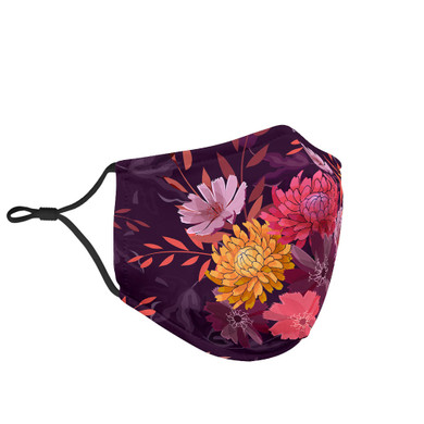 Bordeaux Fashion Flowers Protection Face Mask