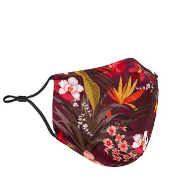 Bordeaux Floral Pattern Design Protection Face Mask