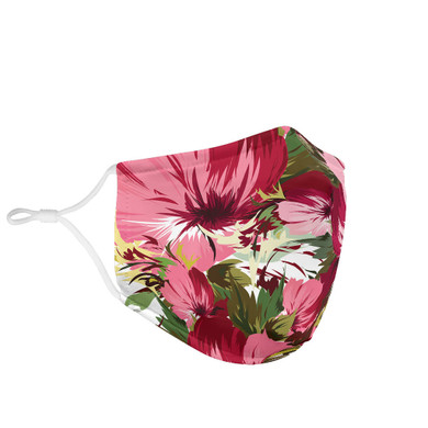 Bordeaux & Pink Art Flowers Design Style Protection Face Mask