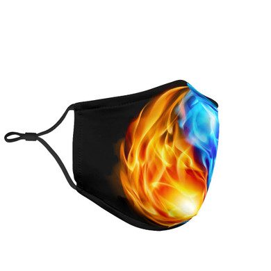 Fire And Water Style Jin Jang Symbol Design Protection Face Mask