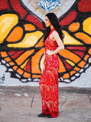 Red Hot Lace Dress - Red
