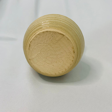 Beige Handmade Clay Pottery Vase 4.5"