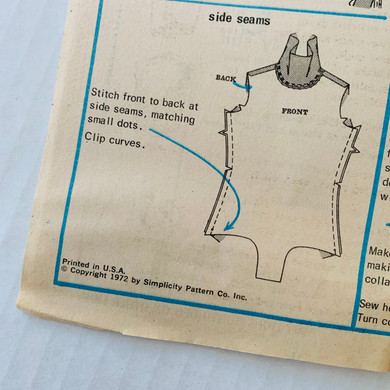 (Size 10 Miss) Simplicity Vintage Pattern #5023 (Size 1972)