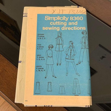 Simplicity Vintage Pattern #8360 (Circa 1970)