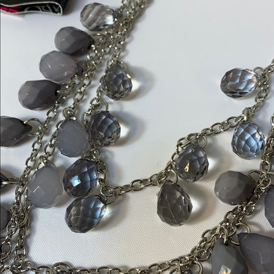 Paparazzi Layered Grey Necklace Earring Set