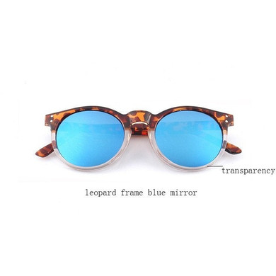 Blue Lens Printed Round Sunglasses
