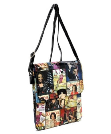 Magazine Cover Collage Crossbody Bag