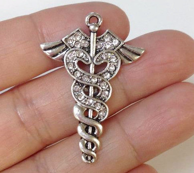 4 Rhinestone Medical Sign Charm, Wholesale Charm