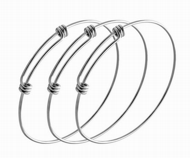 Wholesale Stainless Steel Expandable Blank Bangle, Stainless Steel Adjustable Bangles B1002