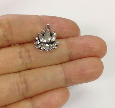 5 Lotus Flower Charms wholesale
