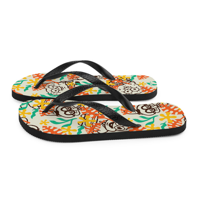 SpongeBob SquarePants Sponge on the Run Camp Coral Floral Adult Flip Flops