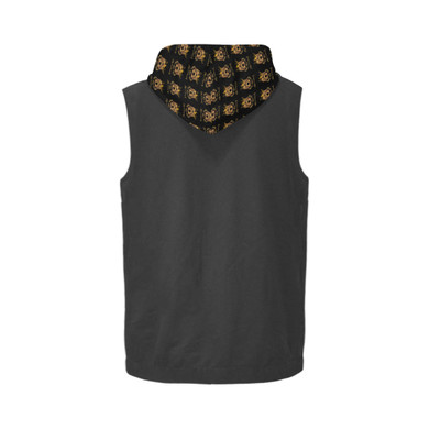 #Rossolini1# Charcoal Sleeveless Zip Up Hoodie for Men (Model H16) #Rossolini1# Charcoal Sleeveless Zip Up Hoodie for Men (Model H16)