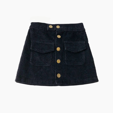 Autumn Buttons Corduroy Skirts