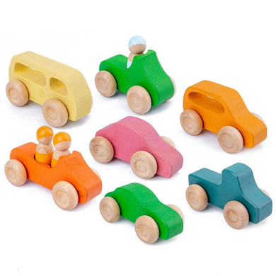 Rainbow Wooden Building Blocks Toys