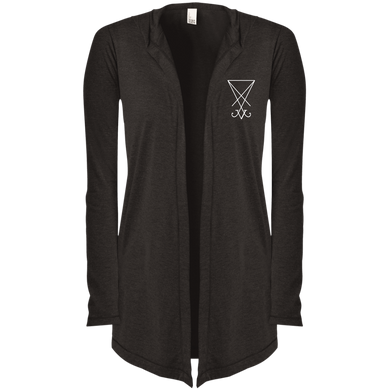 Sigil of Lucifer Embroidered Women's Hooded Cardigan